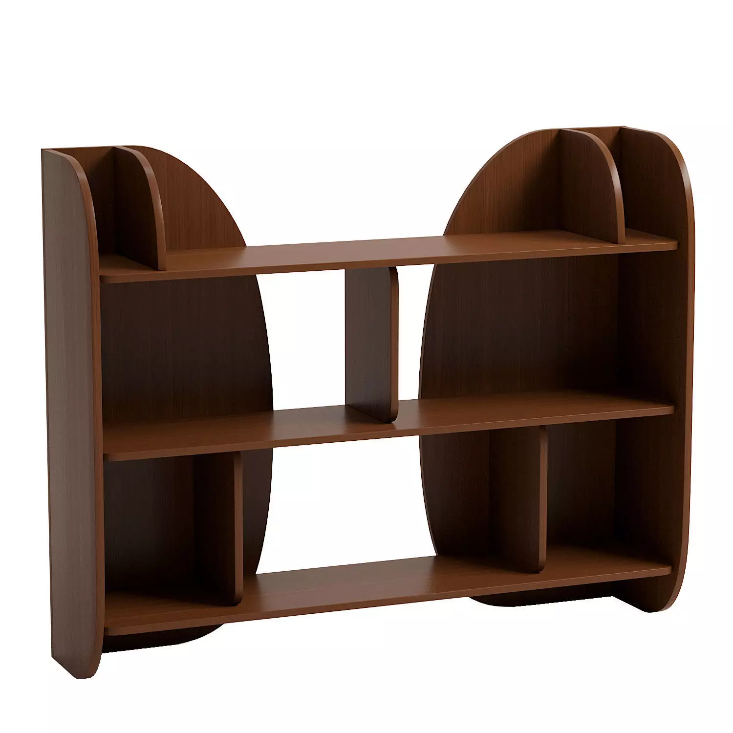 Low bookcase made of walnut wood Gorman Free low-poly 3D model