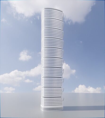 Parametric Building 1d14 3D model 4
