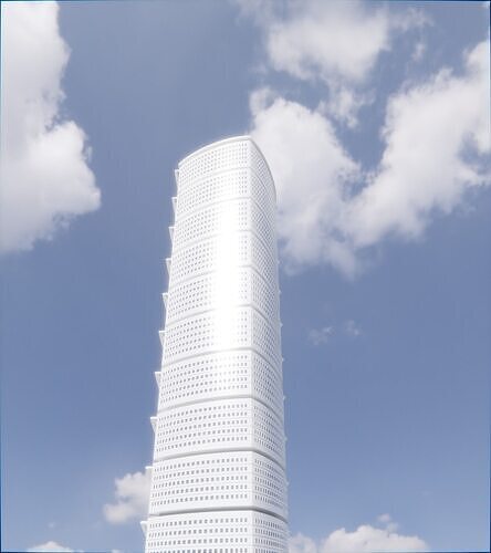Parametric Building 1d14 3D model 6