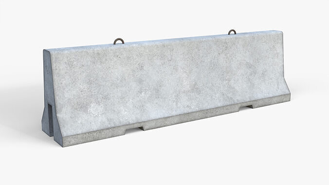Concrete Jersey Barrier Low-poly 3D model