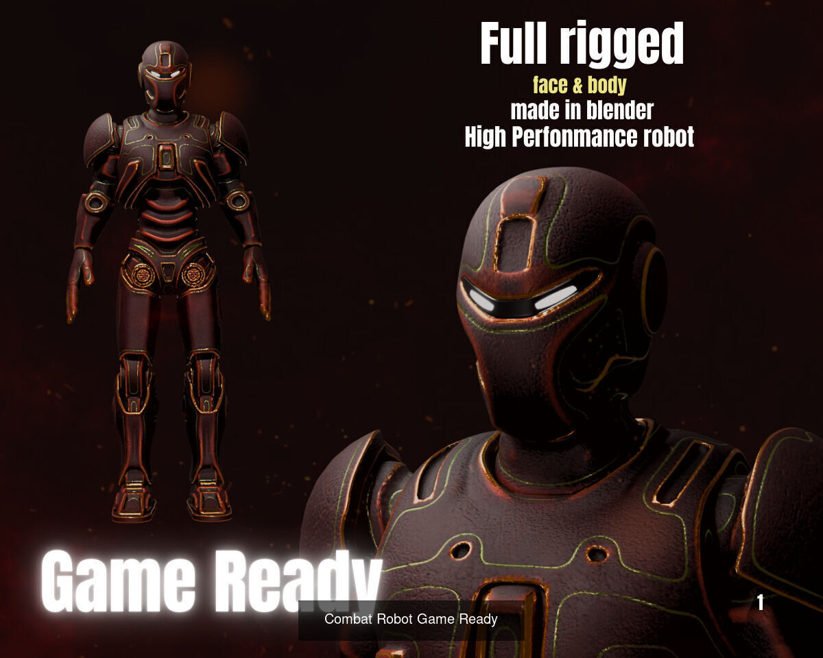HighTech Robot Squad Game Ready Assets 3D Model Collection_3