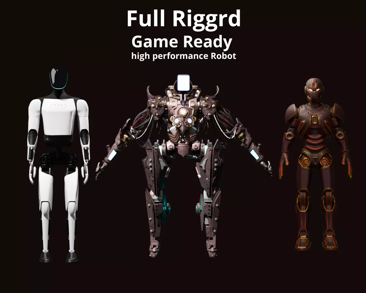 HighTech Robot Squad Game Ready Assets 3D Model Collection_0