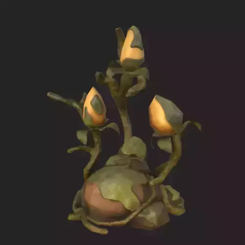 Fantasy Flower Bush Stylized Game Ready Plant PBR Low Poly