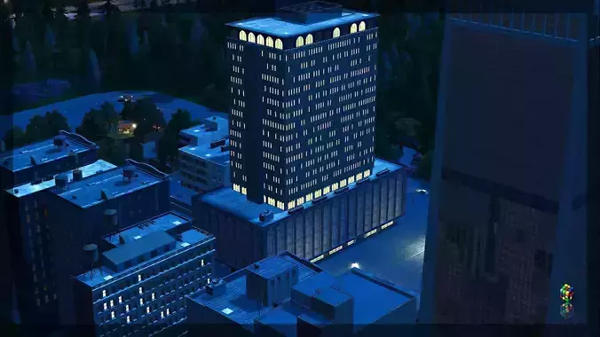 Franklin Exchange Low-poly 3D model Franklin Exchange Low-poly 3D model