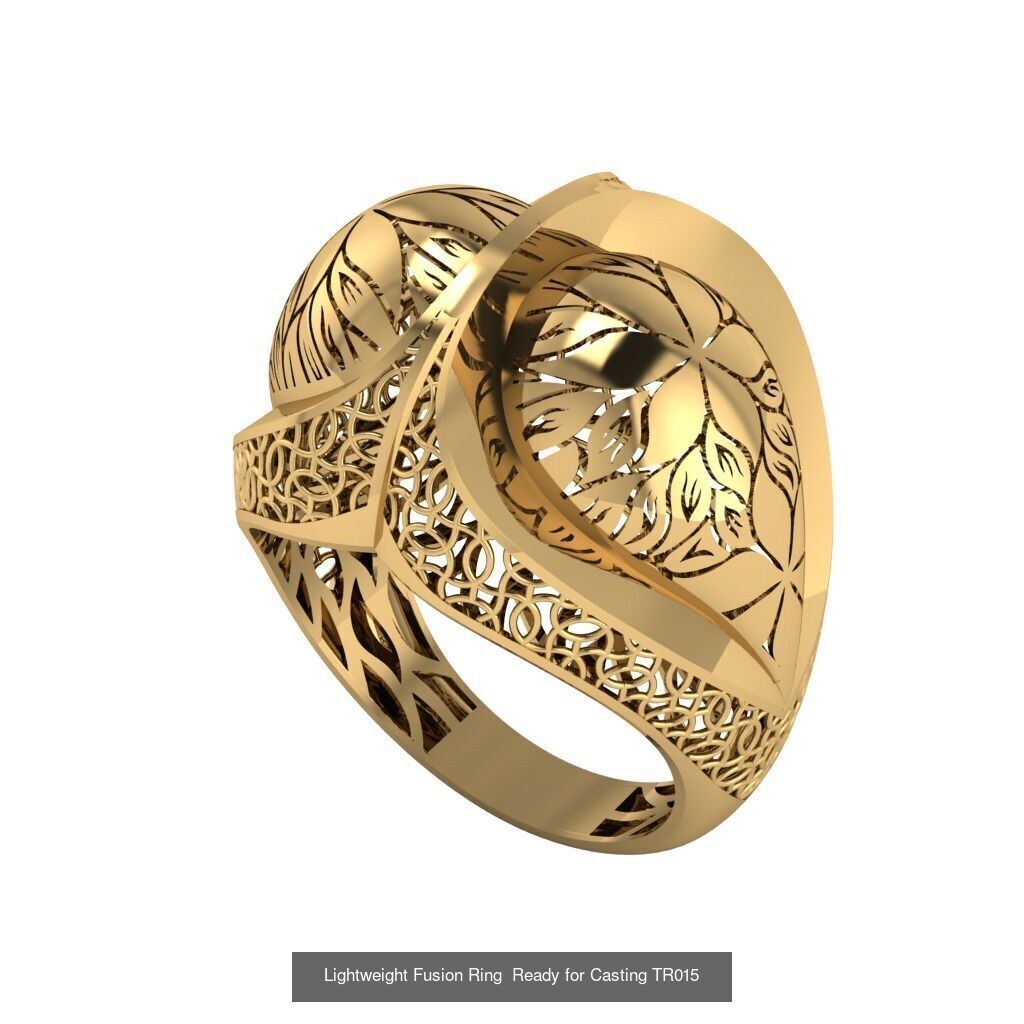 30 light weight fusion ring ready to cast and print  3D Model Collection_29