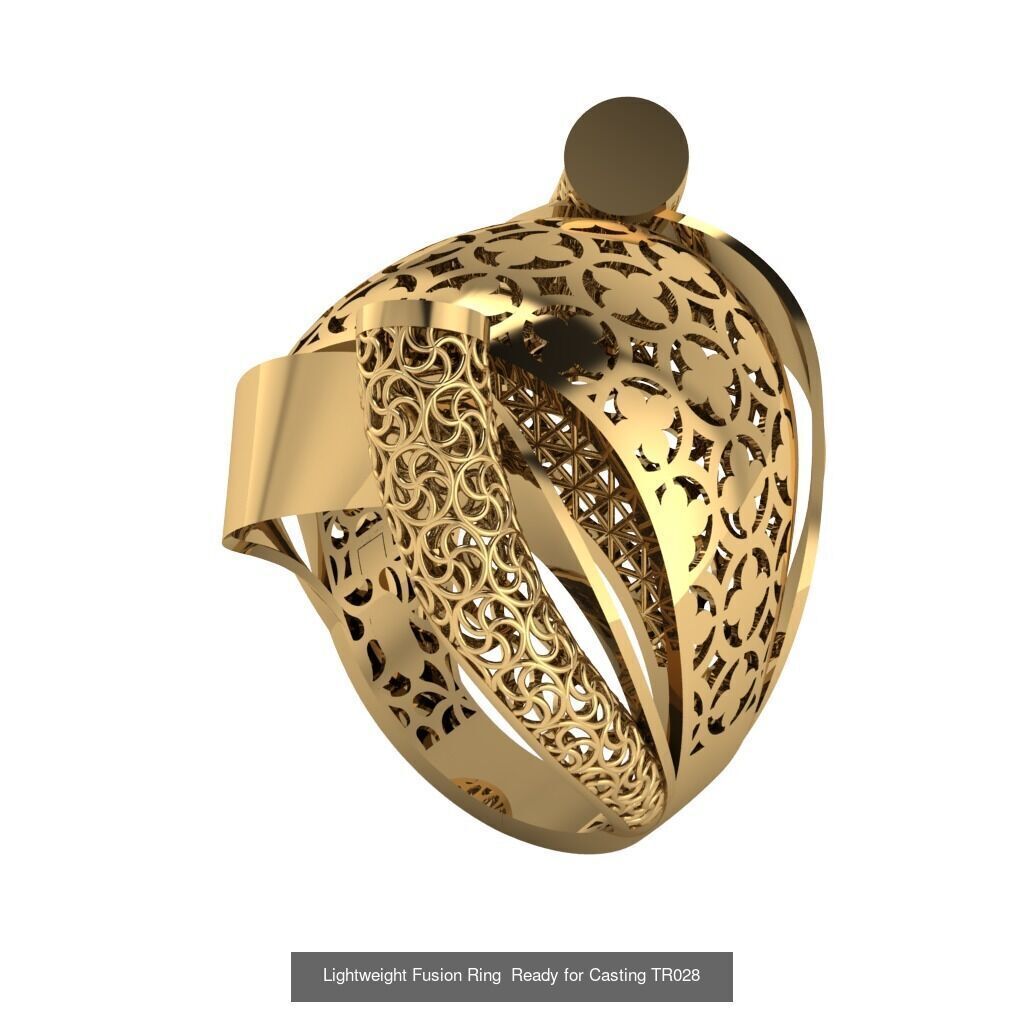 30 light weight fusion ring ready to cast and print  3D Model Collection_15