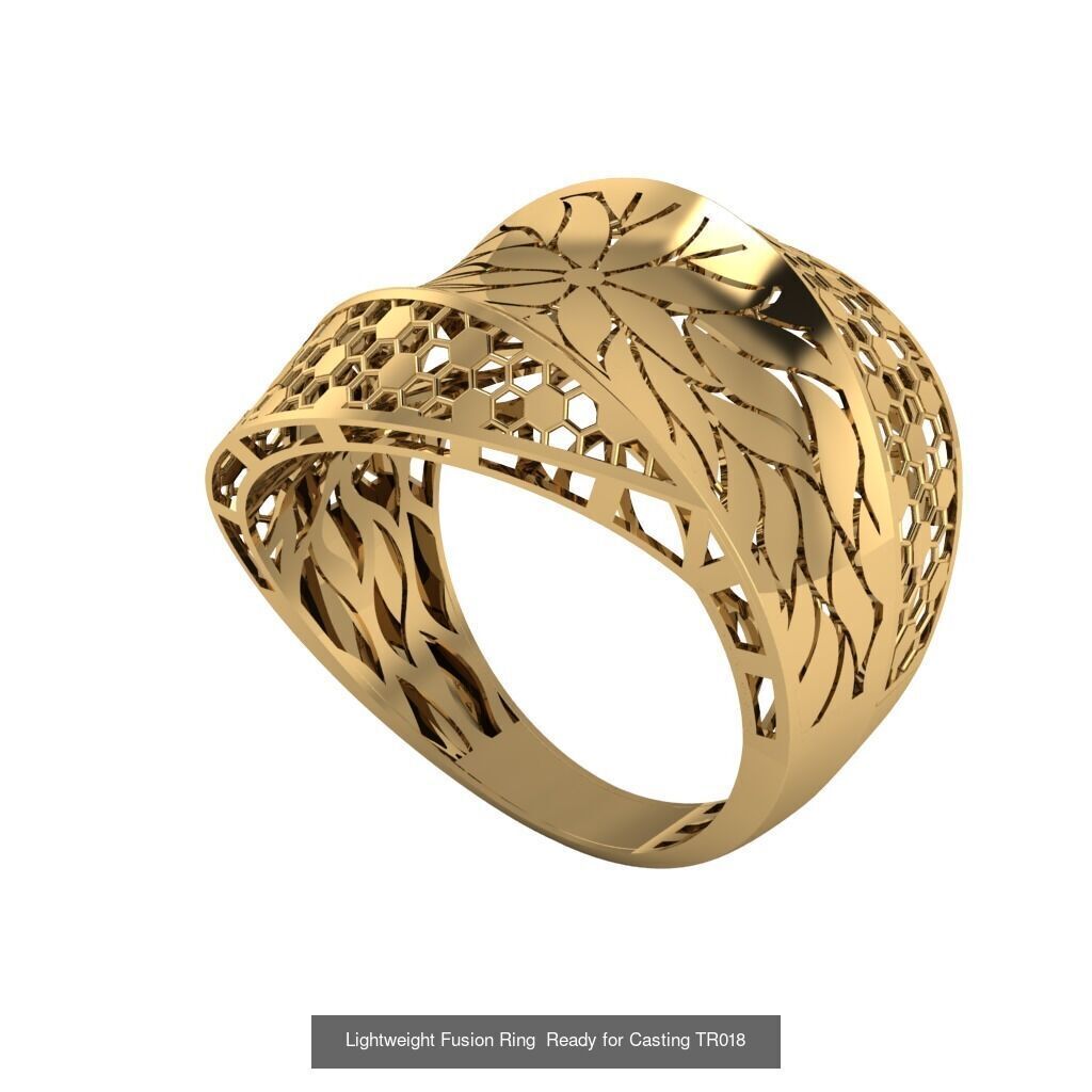 30 light weight fusion ring ready to cast and print  3D Model Collection_26