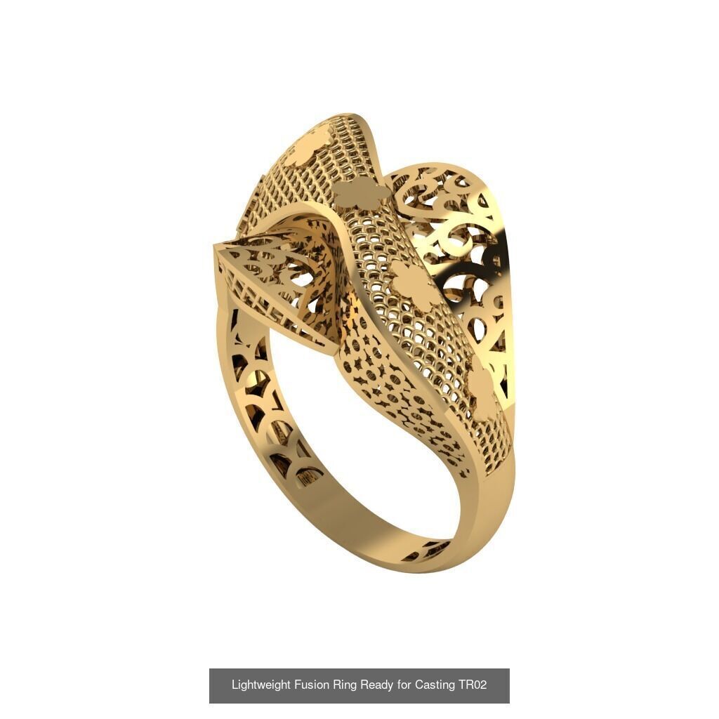 30 light weight fusion ring ready to cast and print  3D Model Collection_24