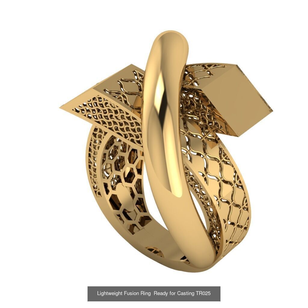 30 light weight fusion ring ready to cast and print  3D Model Collection_18