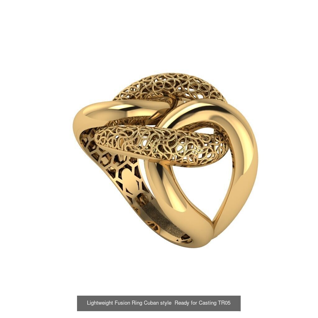 30 light weight fusion ring ready to cast and print  3D Model Collection_10