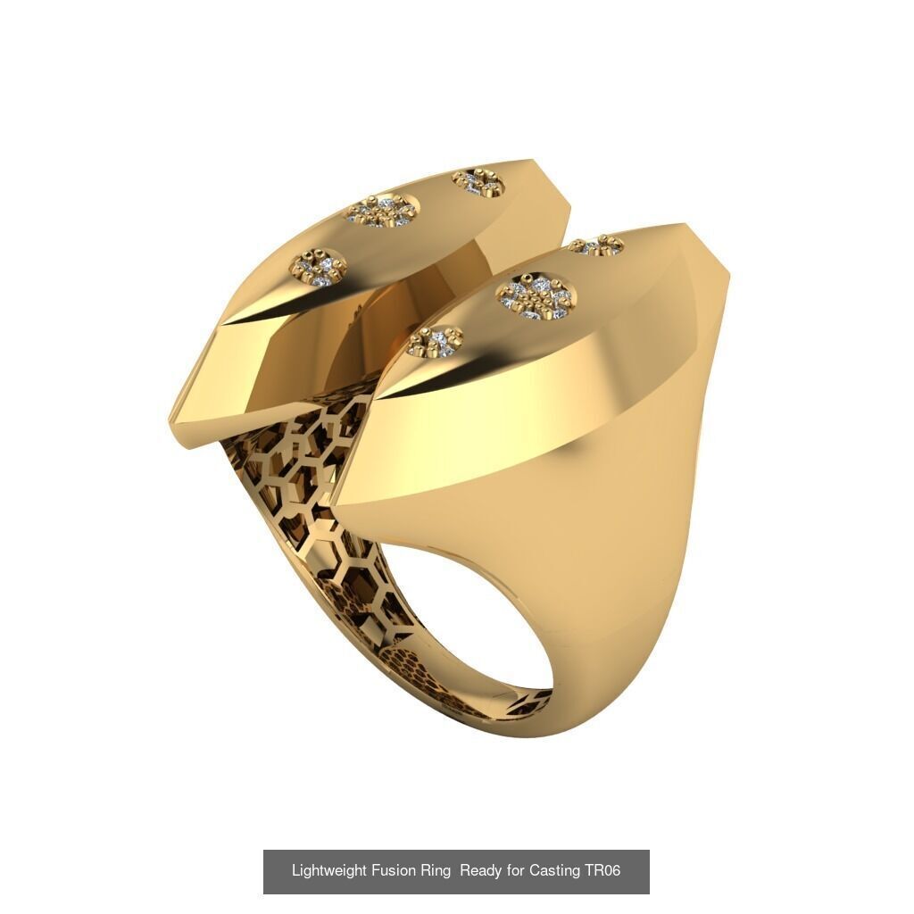30 light weight fusion ring ready to cast and print  3D Model Collection_9