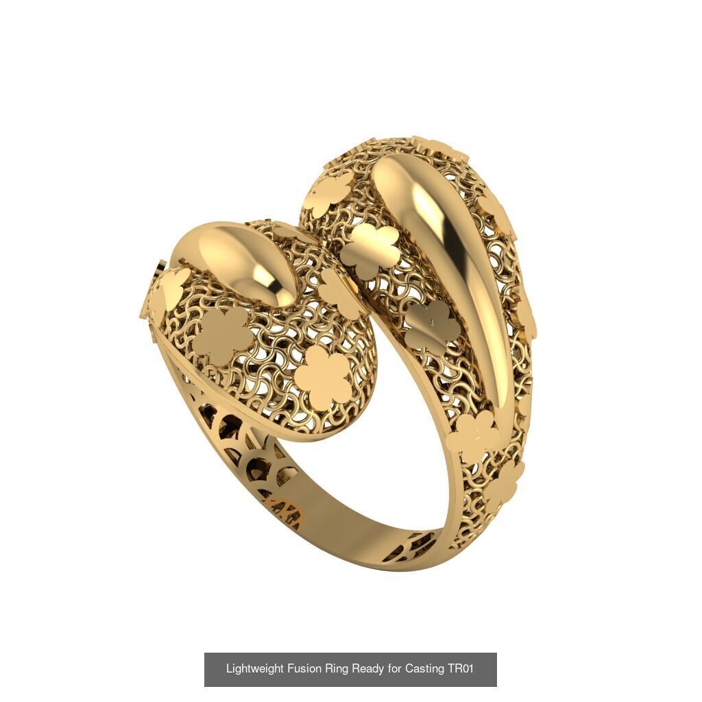30 light weight fusion ring ready to cast and print  3D Model Collection_35