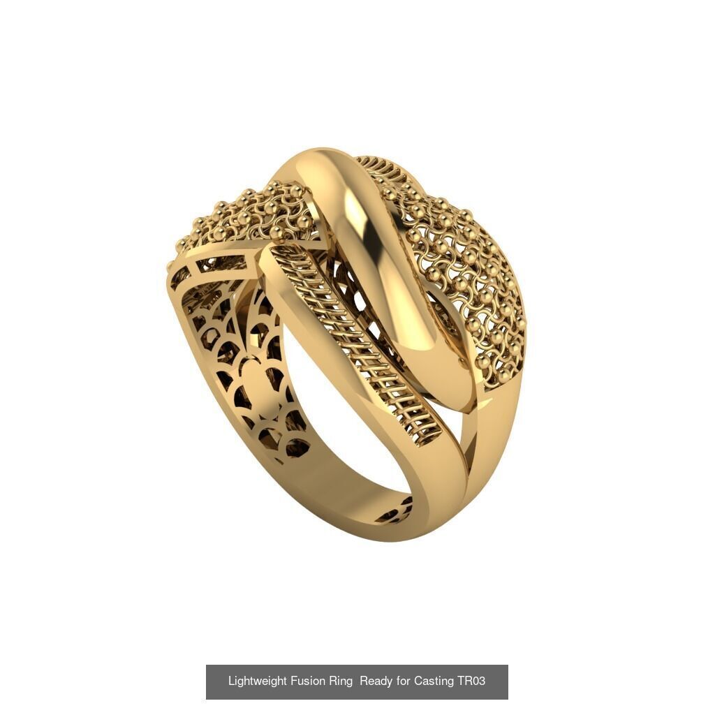 30 light weight fusion ring ready to cast and print  3D Model Collection_13