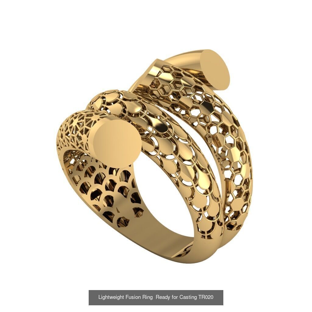 30 light weight fusion ring ready to cast and print  3D Model Collection_23