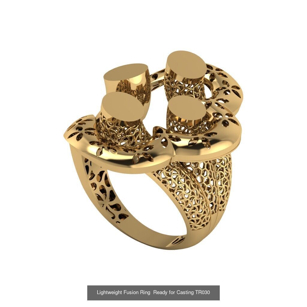 30 light weight fusion ring ready to cast and print  3D Model Collection_12