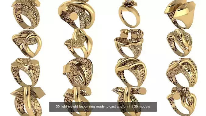 30 light weight fusion ring ready to cast and print 