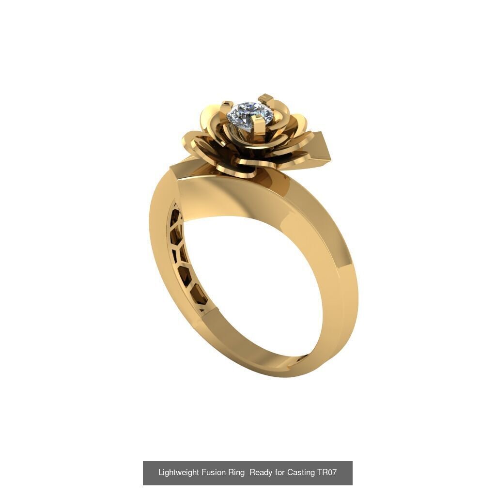30 light weight fusion ring ready to cast and print  3D Model Collection_8