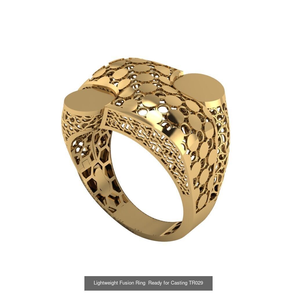 30 light weight fusion ring ready to cast and print  3D Model Collection_14