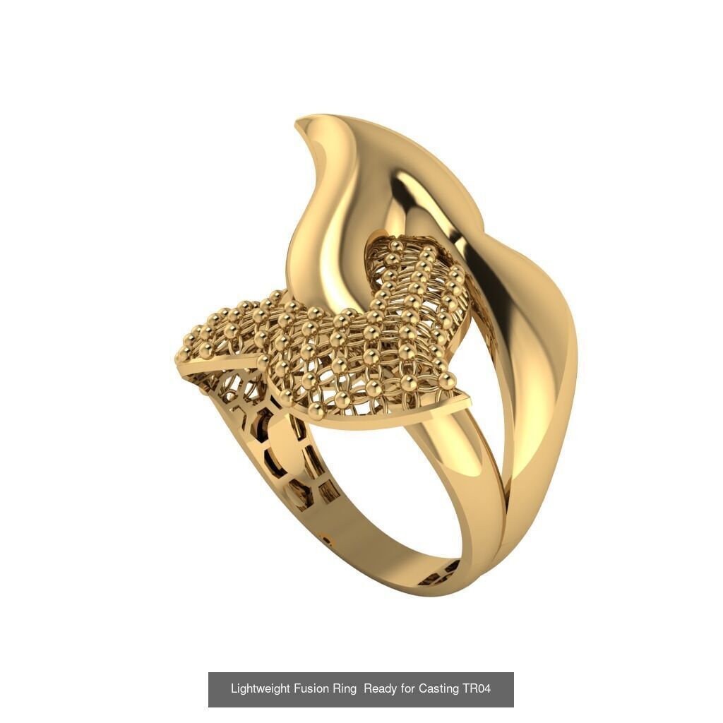 30 light weight fusion ring ready to cast and print  3D Model Collection_11