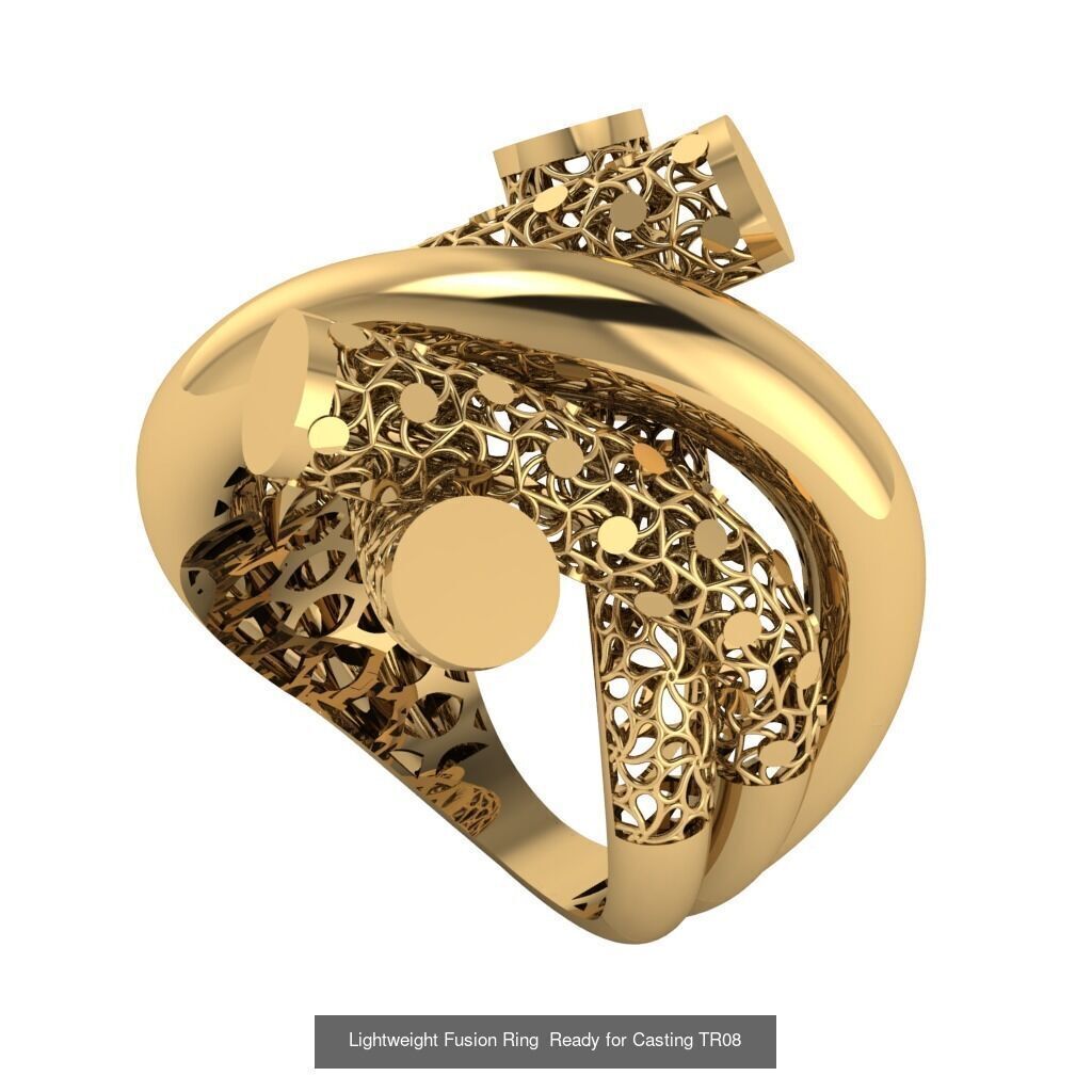 30 light weight fusion ring ready to cast and print  3D Model Collection_7