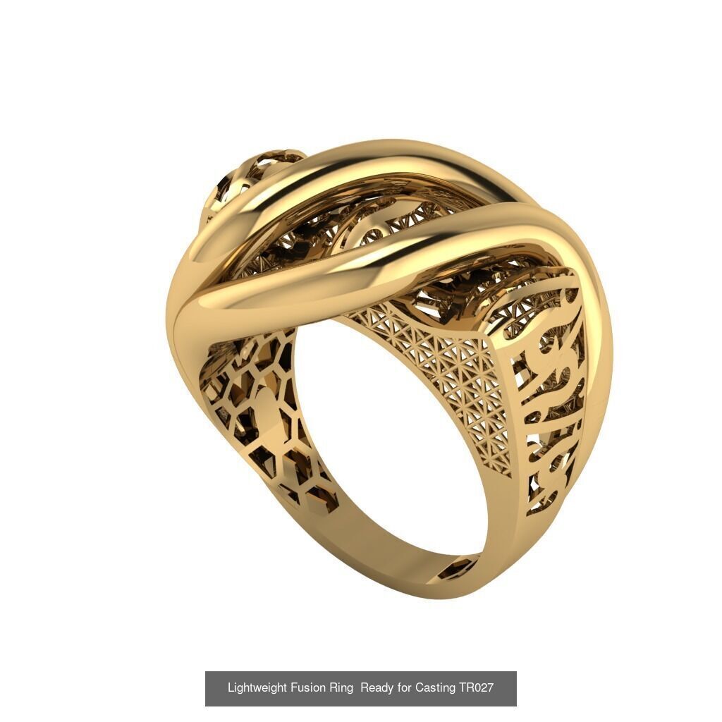 30 light weight fusion ring ready to cast and print  3D Model Collection_16