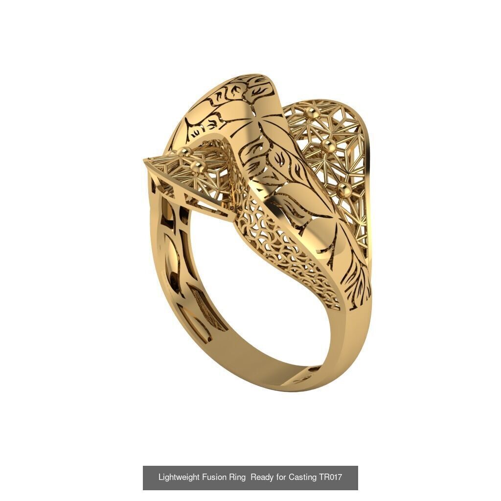 30 light weight fusion ring ready to cast and print  3D Model Collection_27