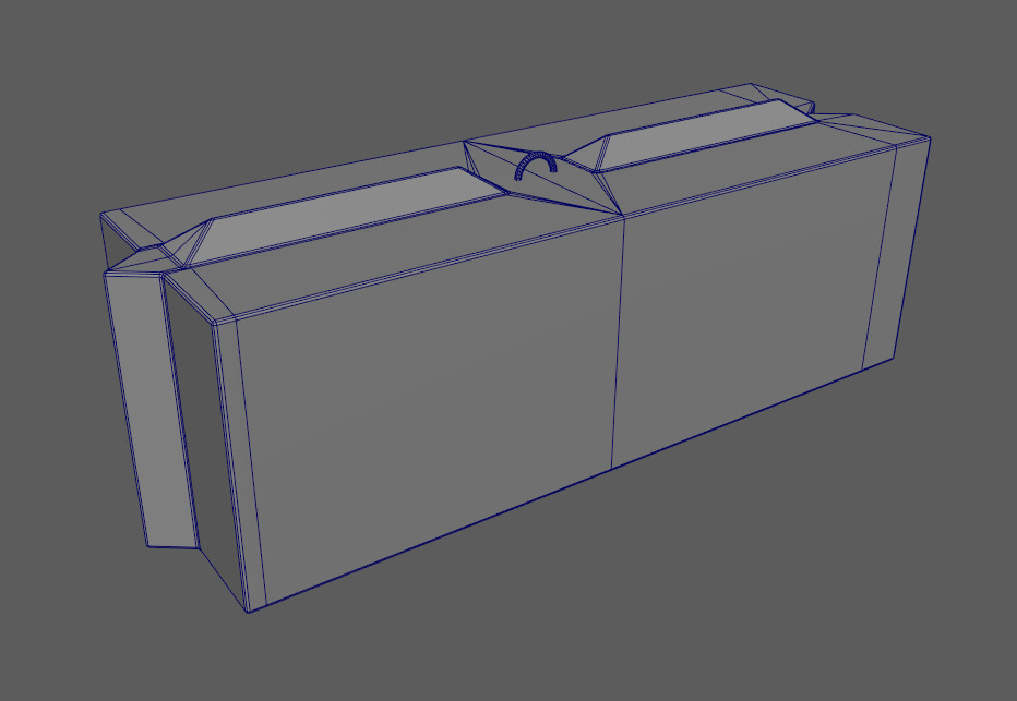 Concrete Block Low-poly 3D model_7