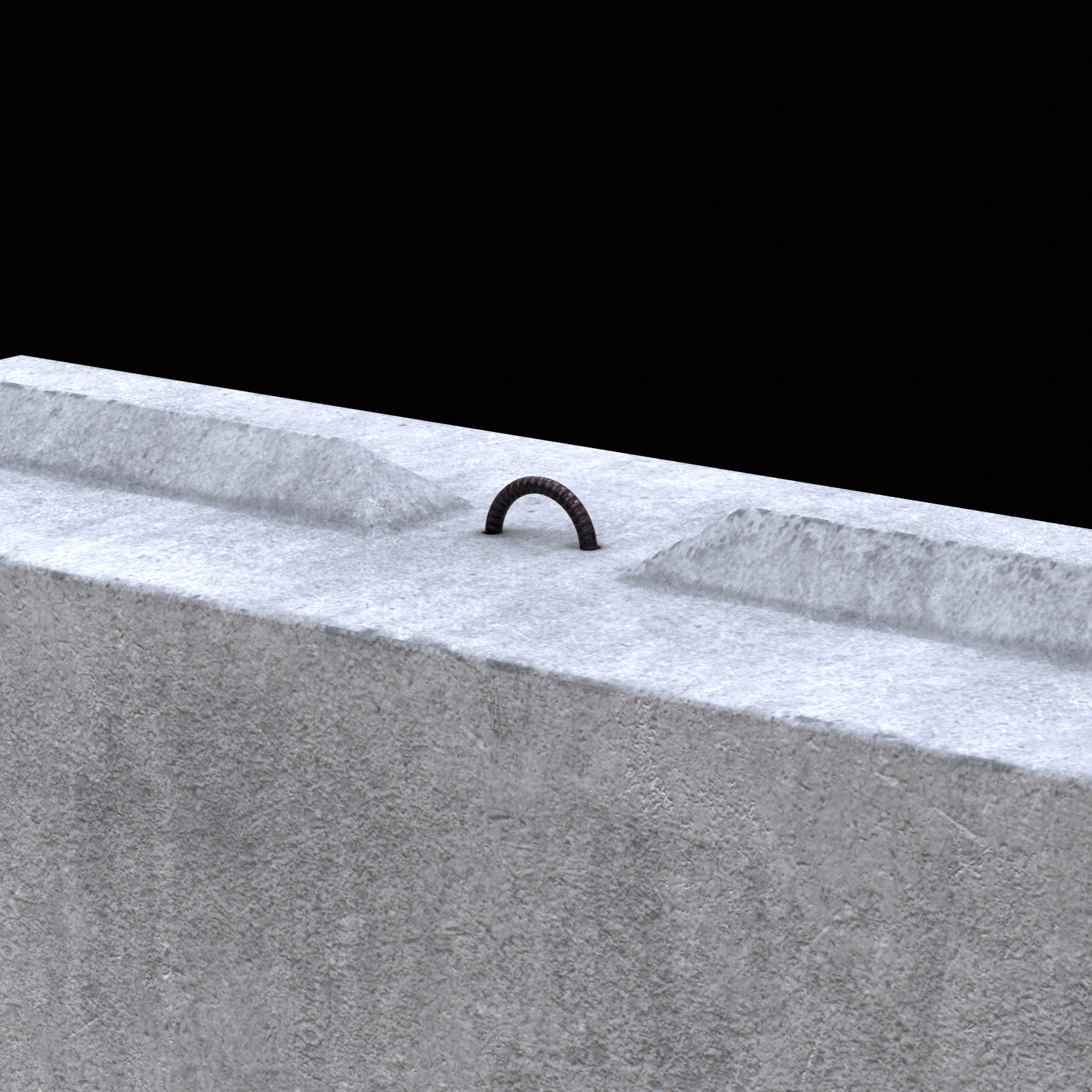 Concrete Block Low-poly 3D model_5