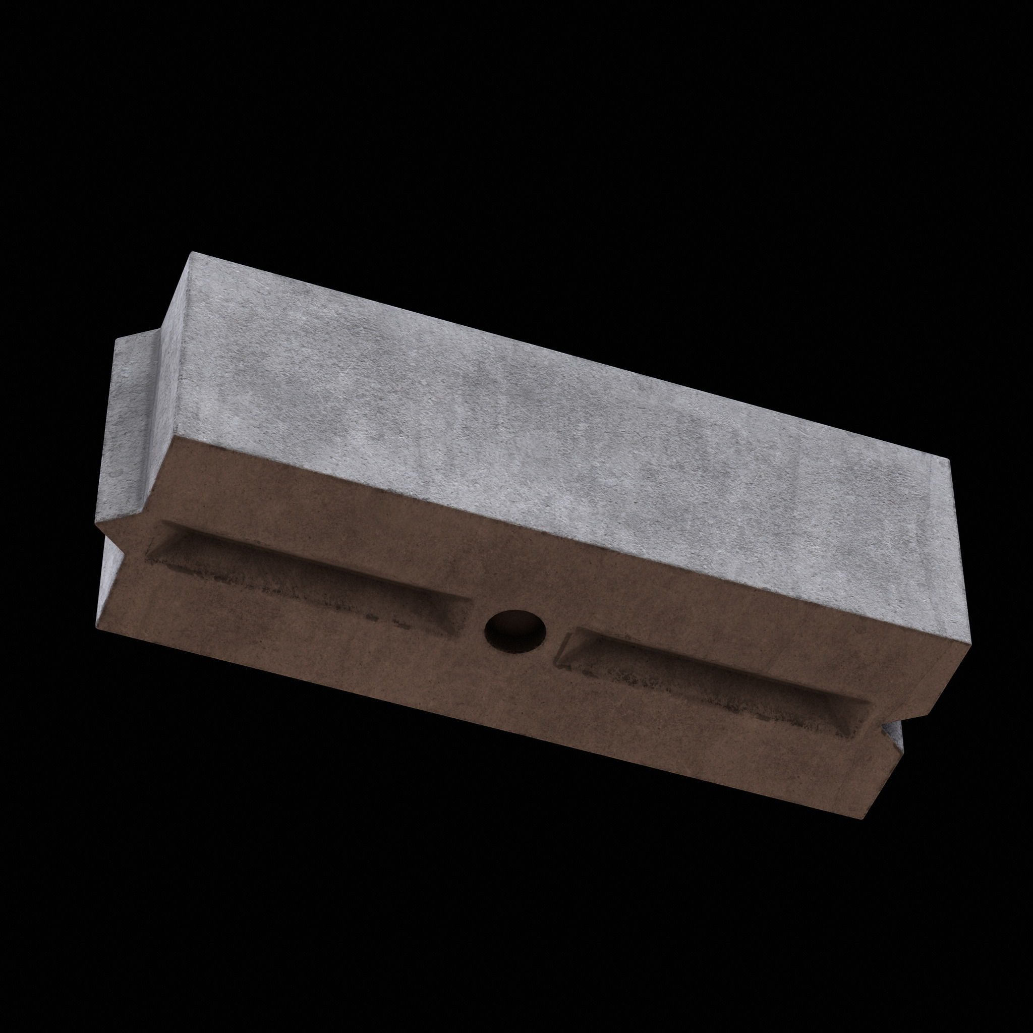 Concrete Block Low-poly 3D model_4