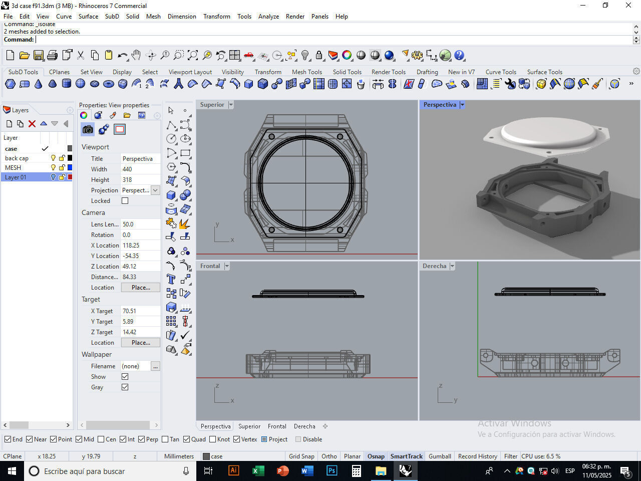3D Case compatible with F91 watch 3D print model_3