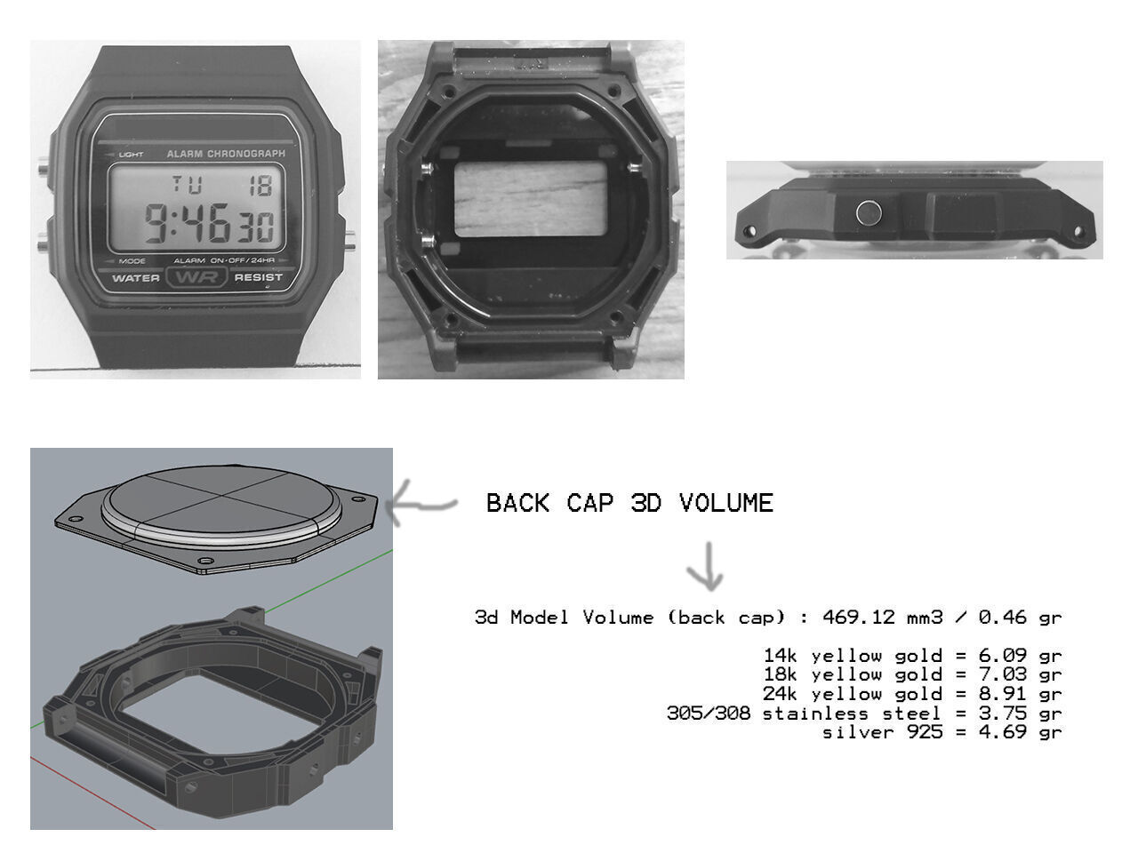3D Case compatible with F91 watch 3D print model_2