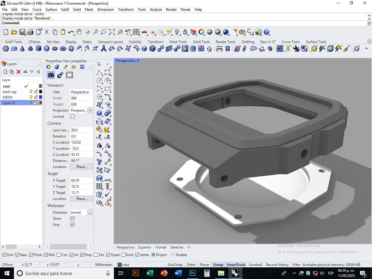 3D Case compatible with F91 watch 3D print model_14