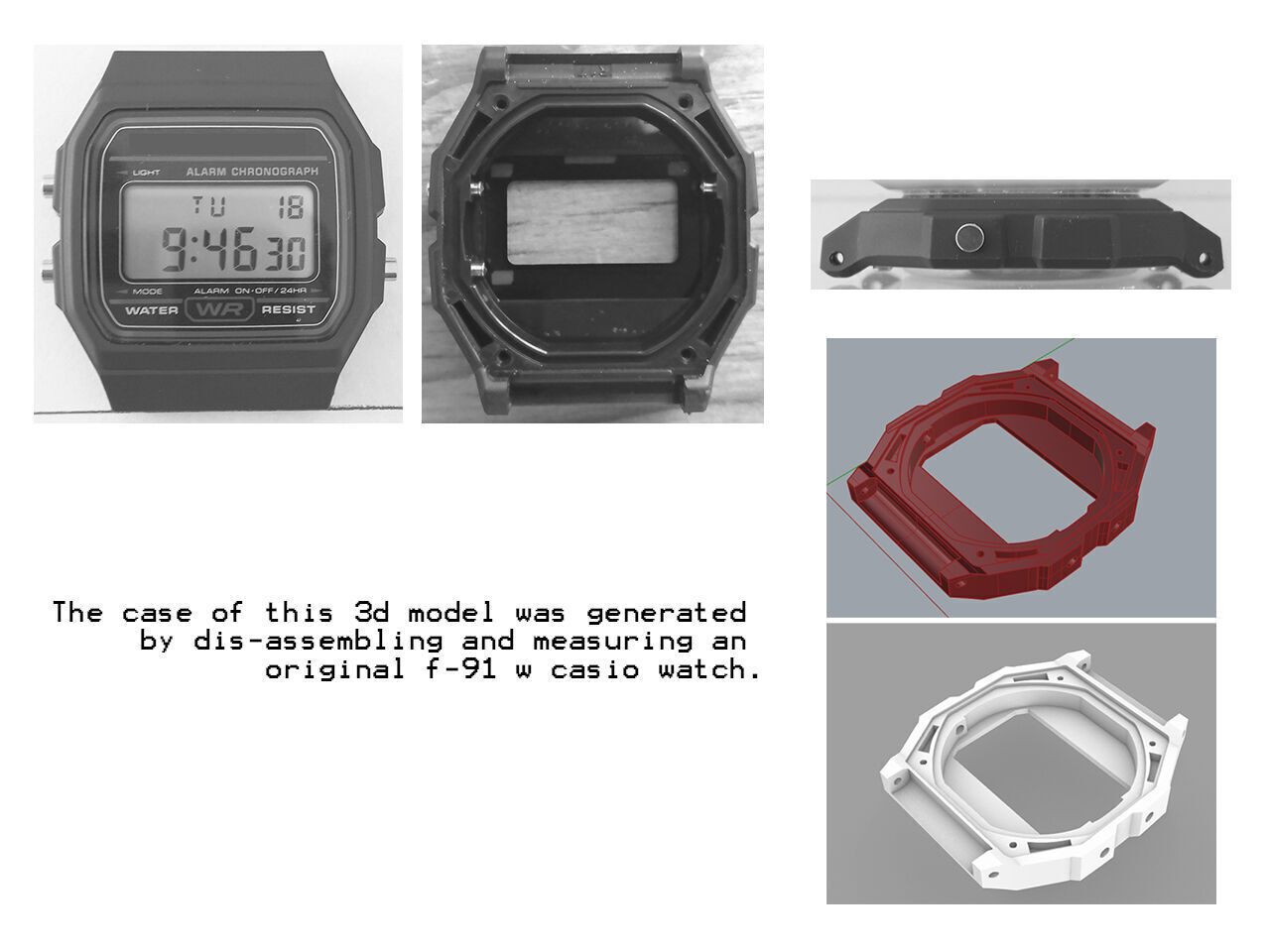 3D Case compatible with F91 watch 3D print model_1