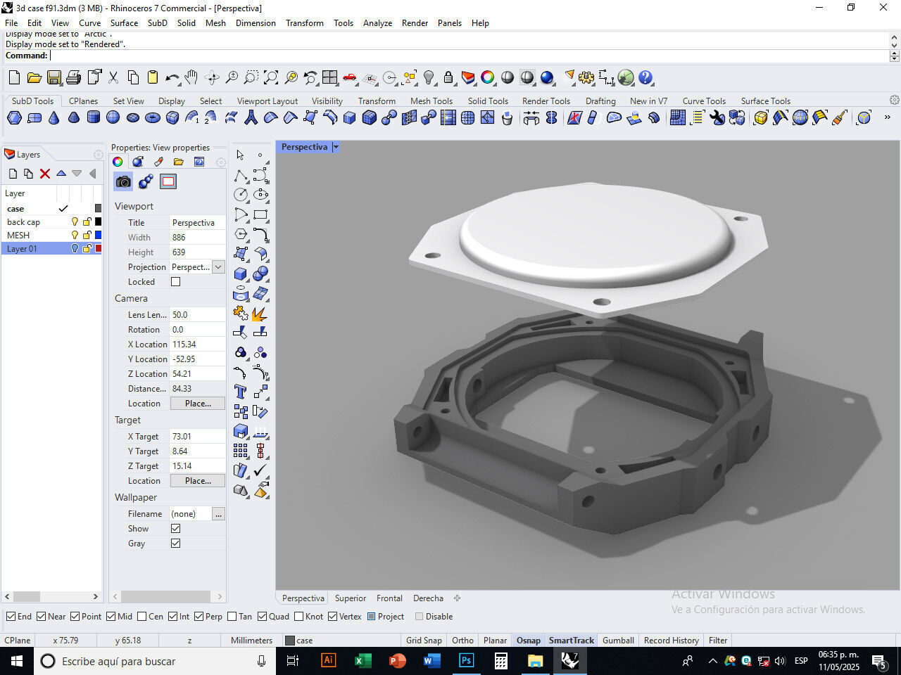 3D Case compatible with F91 watch 3D print model_6