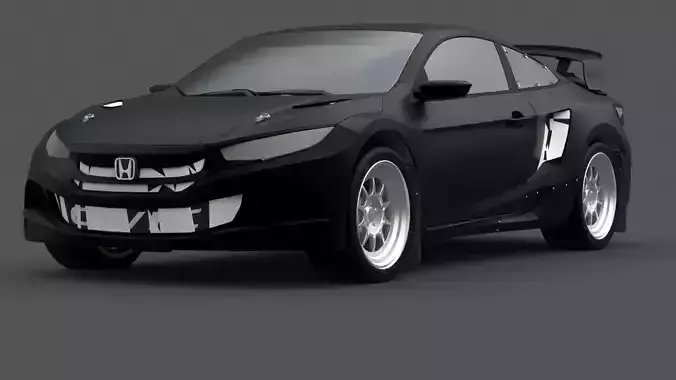 2017 Honda Civic 3D Model  Detailed Game Ready Sedan