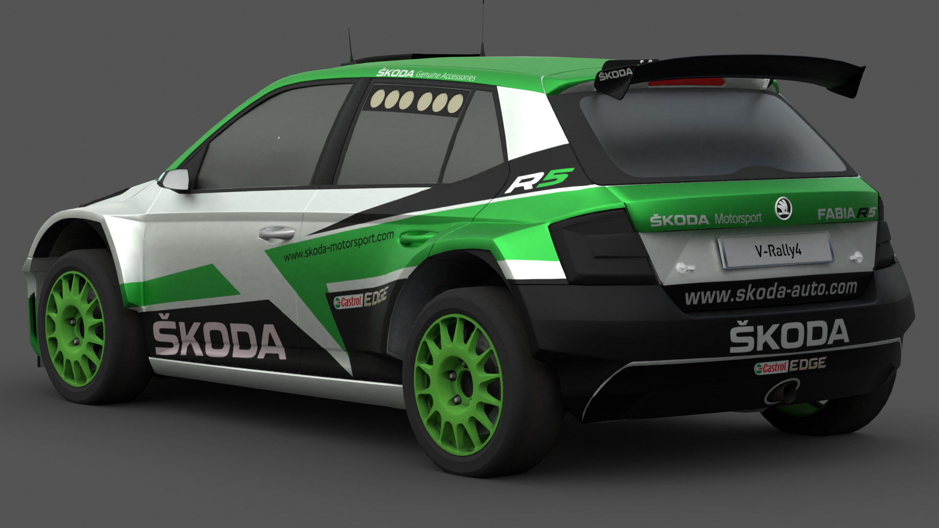 2018 Skoda Fabia R5 3D Model Rally Car Ready for Games Renders Low-poly 3D model_8