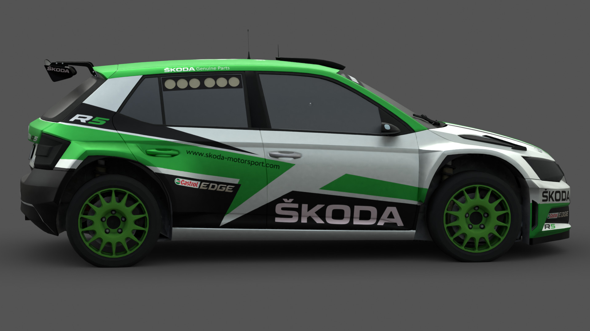 2018 Skoda Fabia R5 3D Model Rally Car Ready for Games Renders Low-poly 3D model_4
