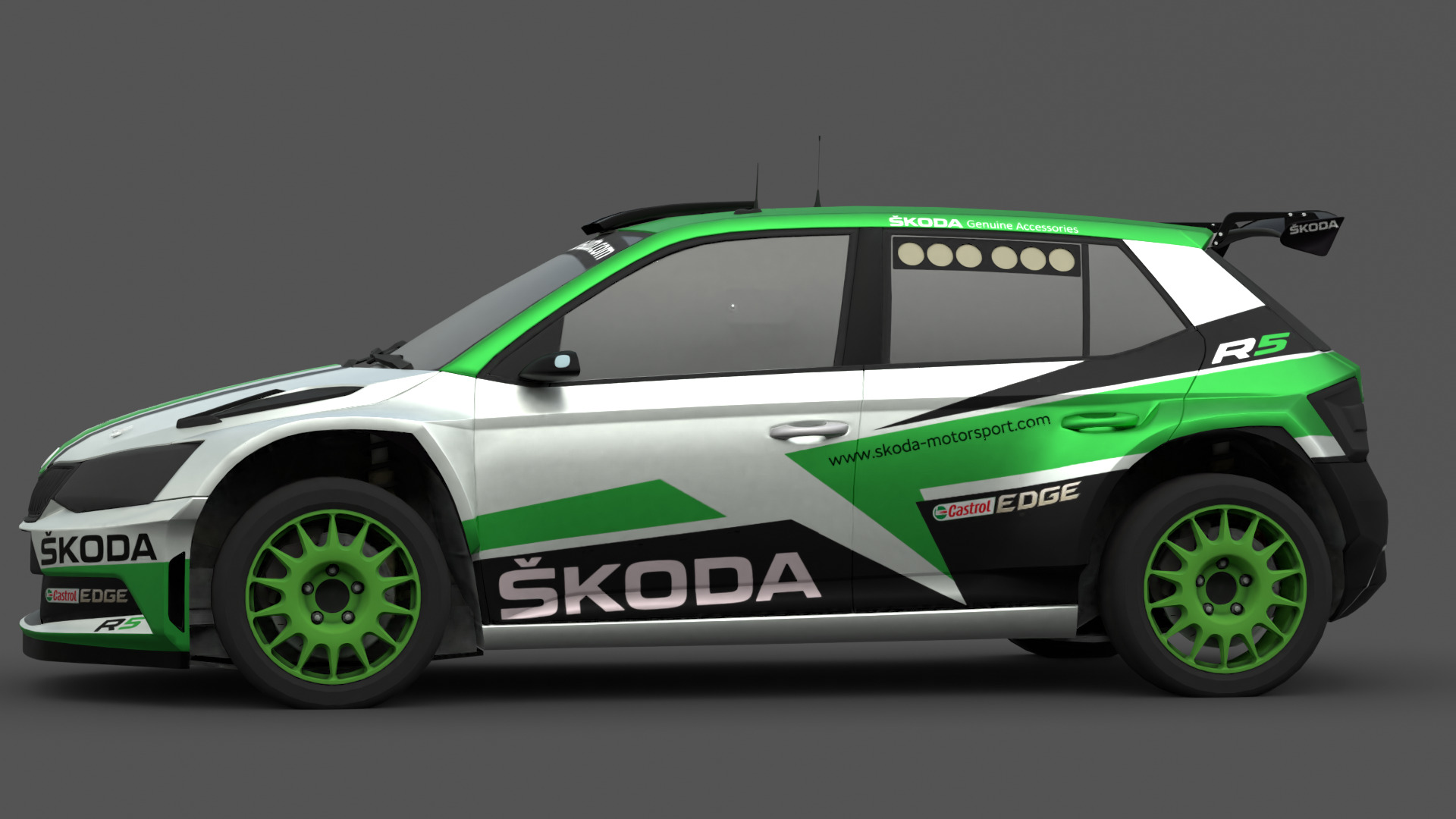 2018 Skoda Fabia R5 3D Model Rally Car Ready for Games Renders Low-poly 3D model_1