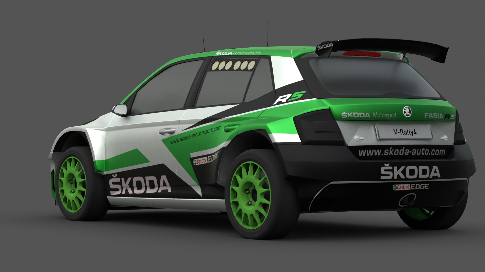 2018 Skoda Fabia R5 3D Model Rally Car Ready for Games Renders Low-poly 3D model_2