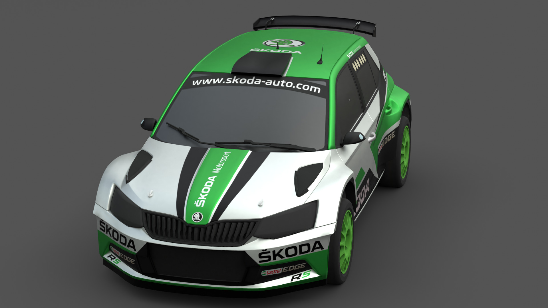 2018 Skoda Fabia R5 3D Model Rally Car Ready for Games Renders Low-poly 3D model_6