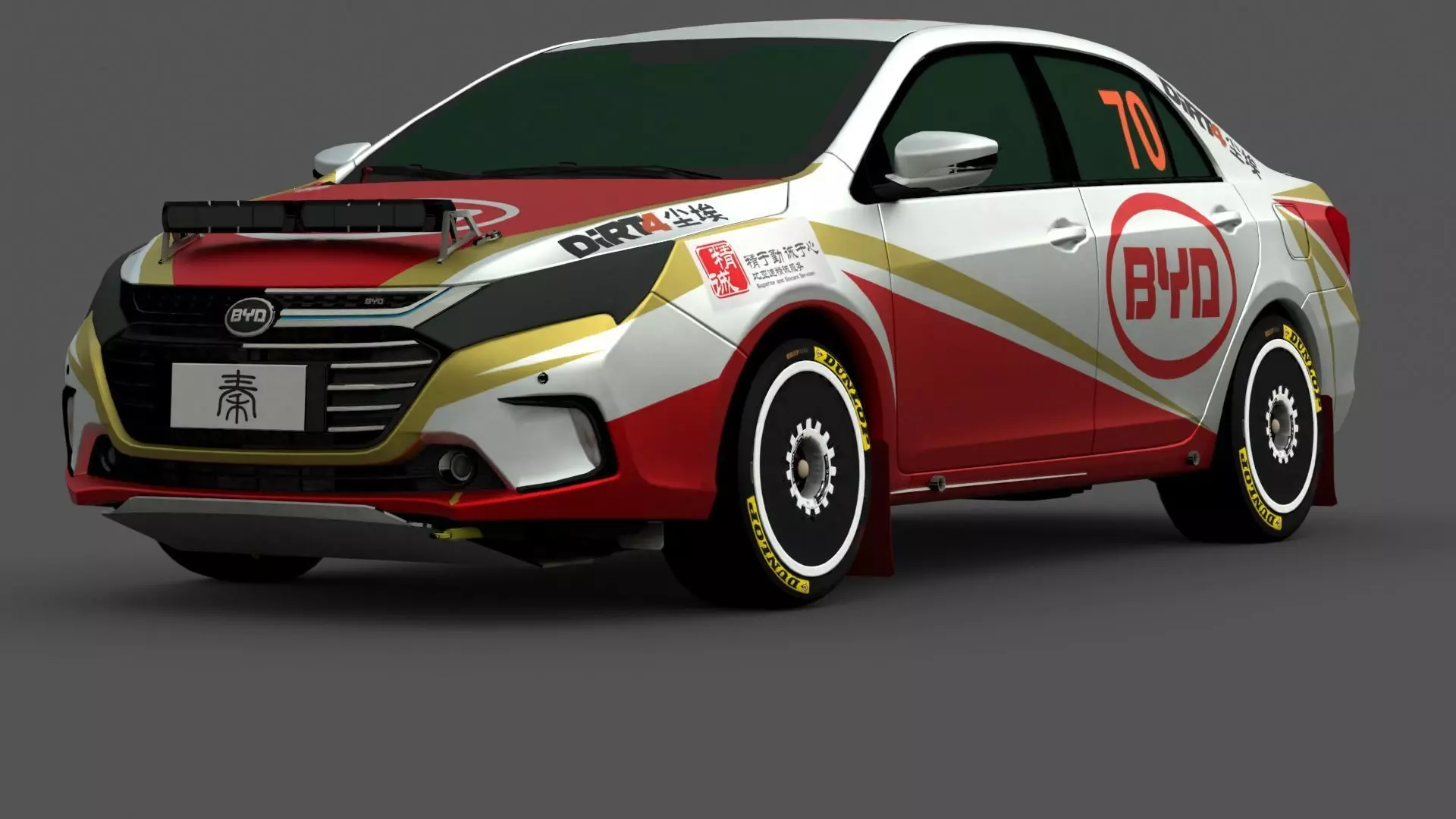 BYD Qin 3D Model Modern Electric Sedan for Game Use Low-poly 3D model_0