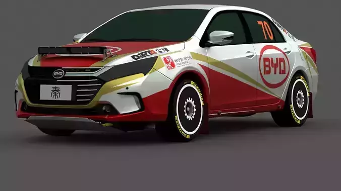 BYD Qin 3D Model Modern Electric Sedan for Game Use Low-poly 3D model BYD Qin 3D Model Modern Electric Sedan for Game Use Low-poly 3D model