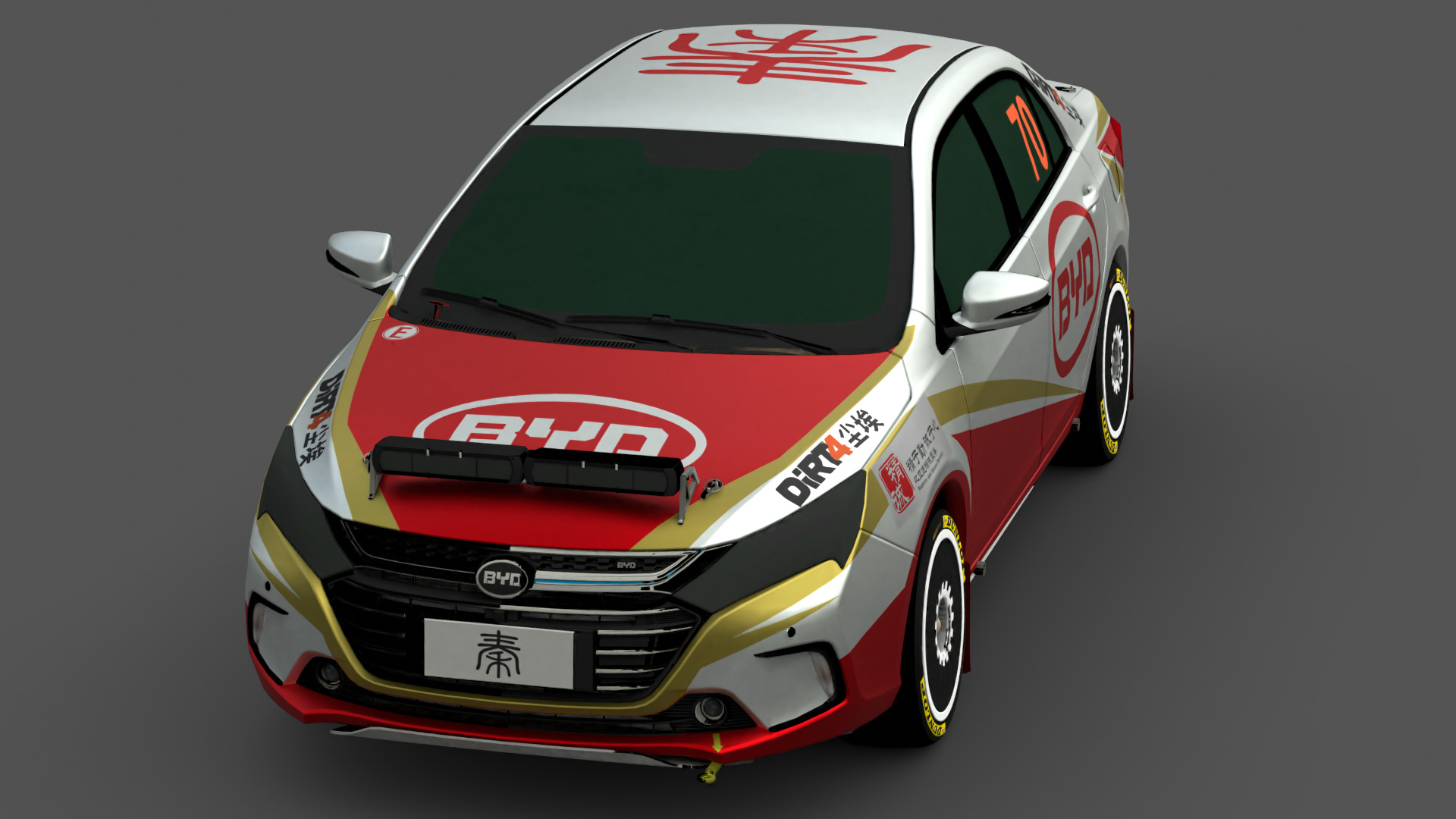 BYD Qin 3D Model Modern Electric Sedan for Game Use Low-poly 3D model_6
