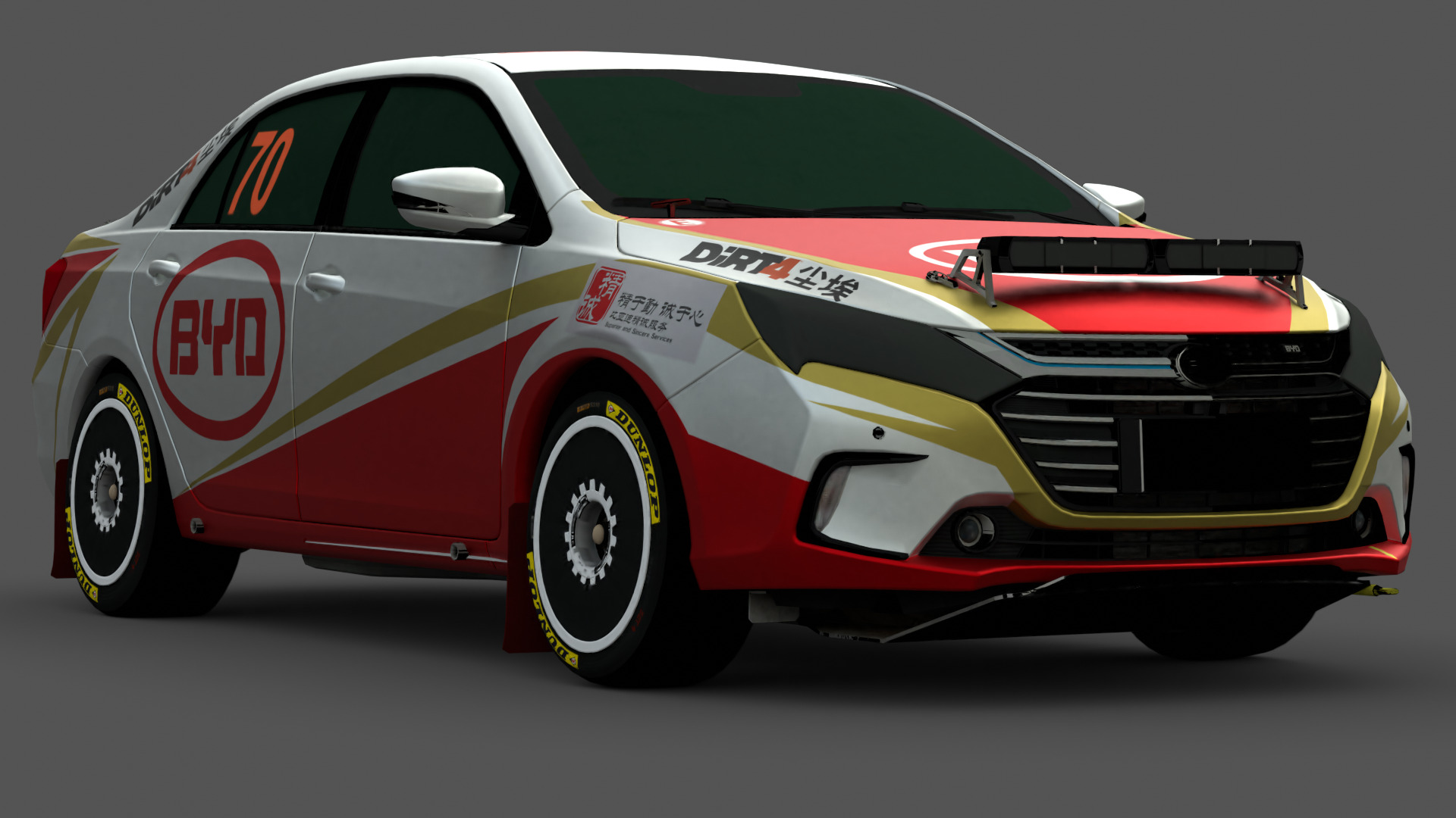 BYD Qin 3D Model Modern Electric Sedan for Game Use Low-poly 3D model_5