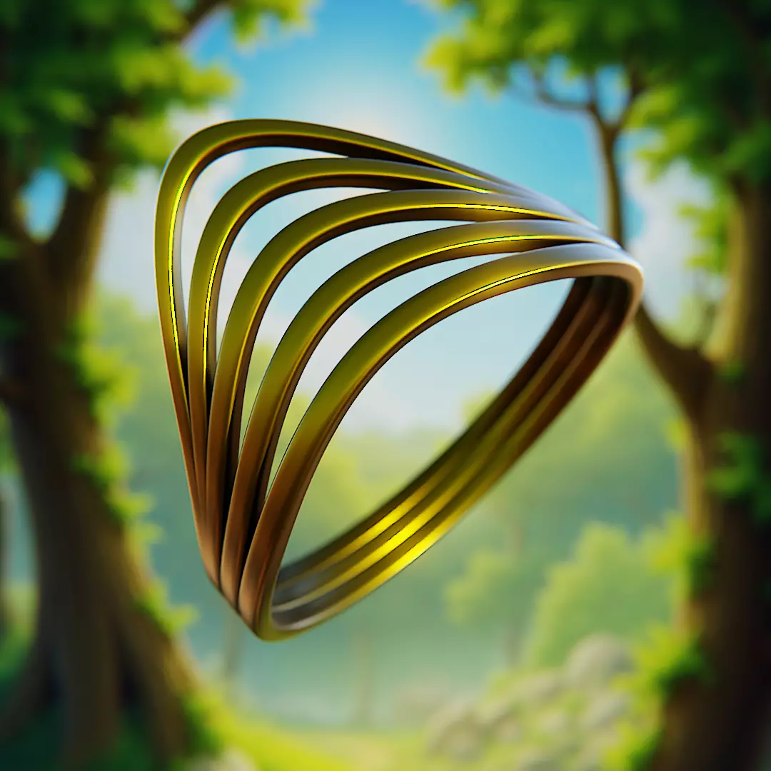 Organic Leaf Ring - Layered Nature Form 3D Print Model 64 3D print model