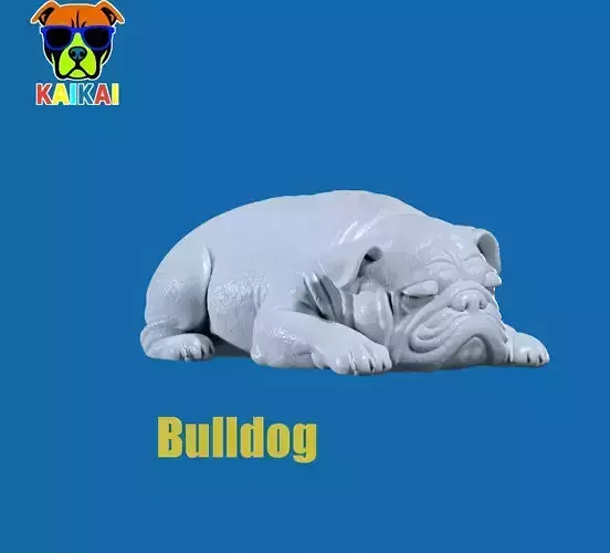 Sleeping Bulldog bust model - 3D print