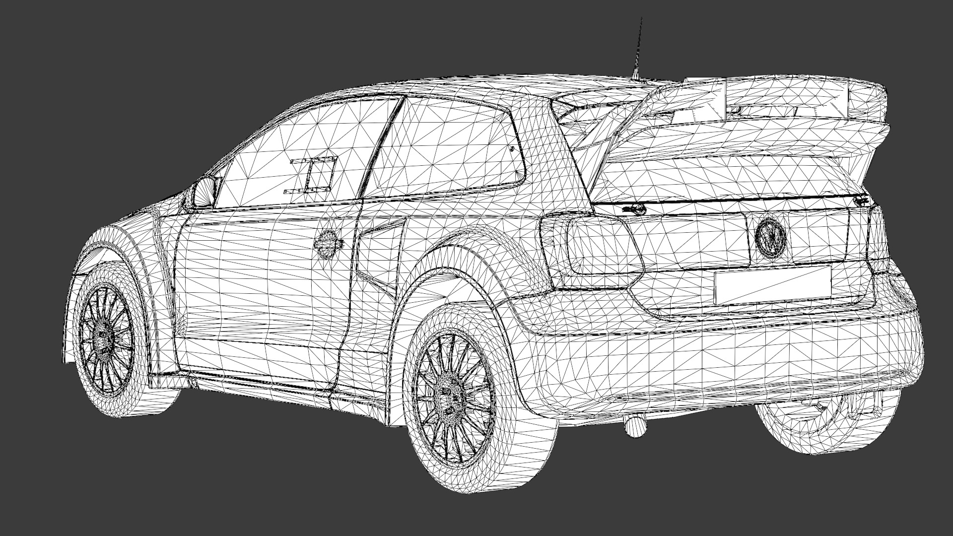 Volkswagen Polo R WRX 3D Model Rallycross Race Car Low-poly 3D model_11