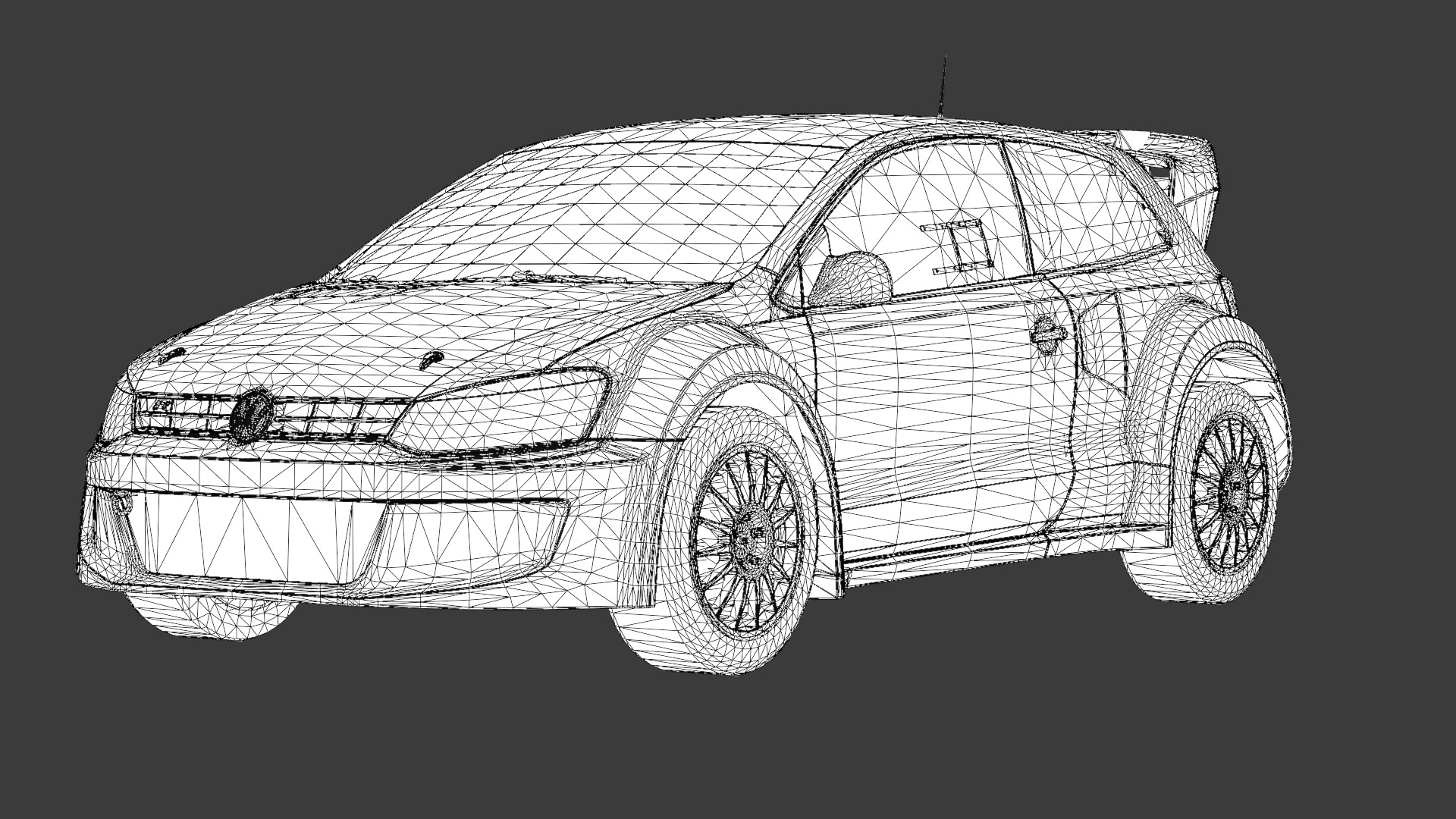 Volkswagen Polo R WRX 3D Model Rallycross Race Car Low-poly 3D model_12