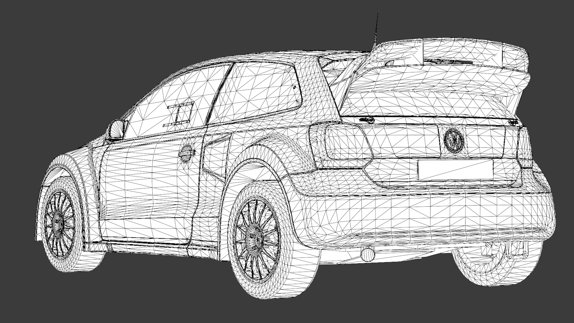 Volkswagen Polo R WRX 3D Model Rallycross Race Car Low-poly 3D model_14