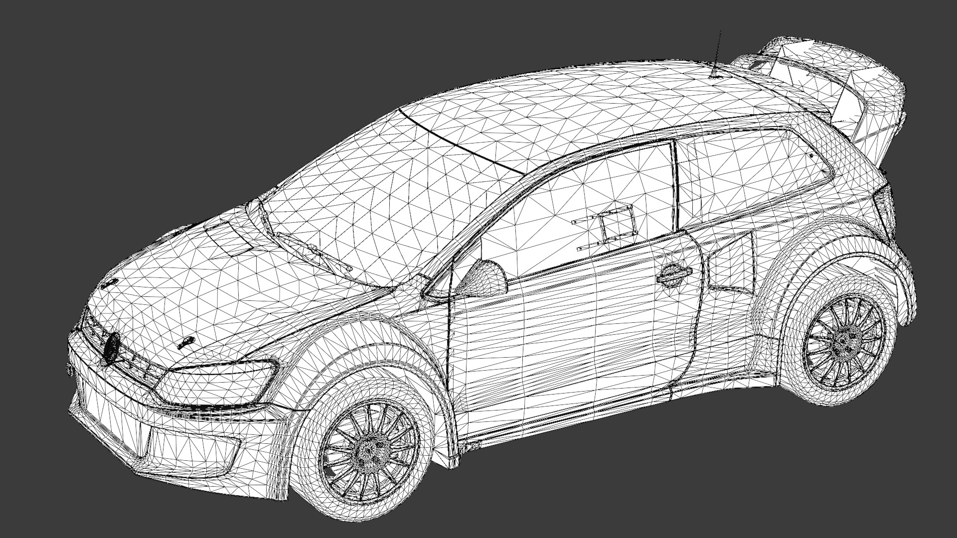 Volkswagen Polo R WRX 3D Model Rallycross Race Car Low-poly 3D model_19
